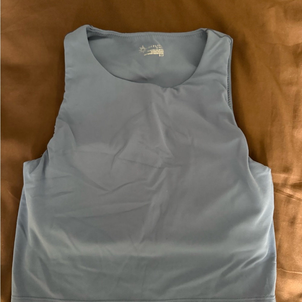 Aerie Blue Fitted Sleeveless Tank Top